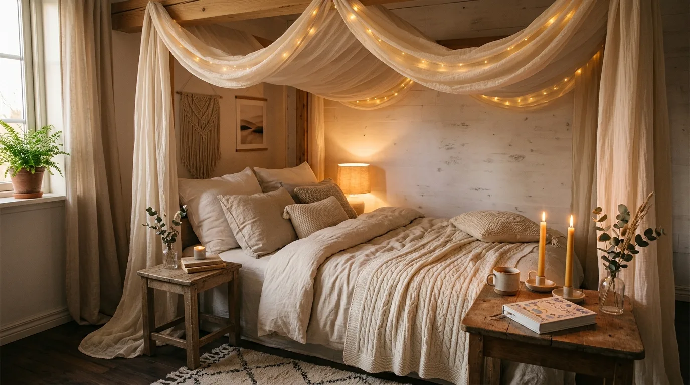 Let curtains and textiles soften the architecture of the home inspiration for a hygge home interior.